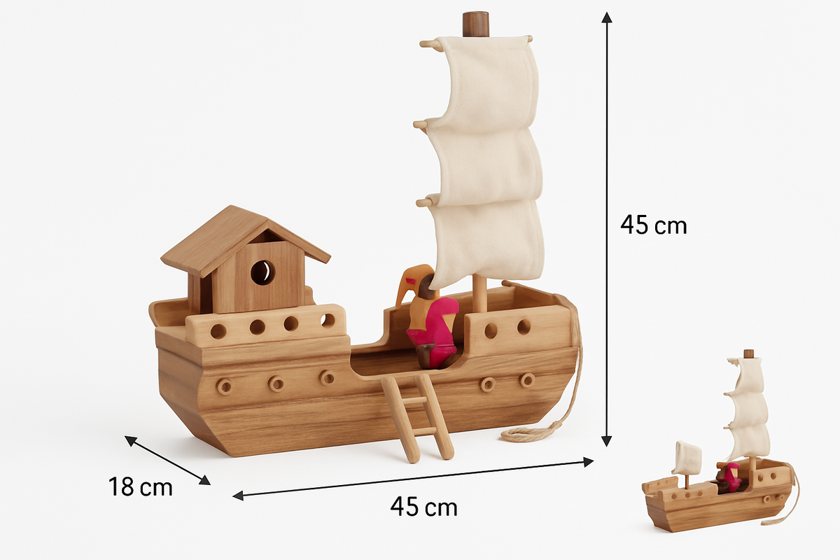 Wooden Pirate Ship | Imaginative Small World Play