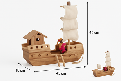 Wooden Pirate Ship | Imaginative Small World Play