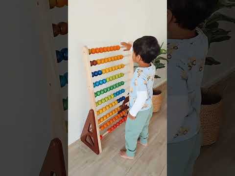 Giant Rainbow Bead Abacus – Wooden Educational Counting Frame